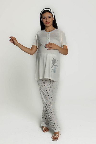 Kadınle Printed Pants Maternity Pajamas Set