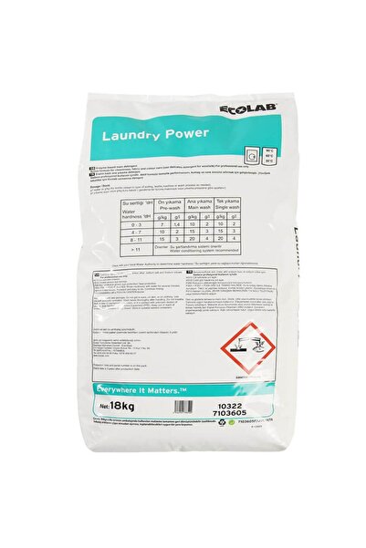 Ecolab Laundry Power Enzim Bazlı Ana Yıkama Deterjanı 18kg
