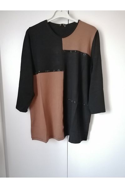 anne moda ankara Μαύρισμα/μαύρο Μεγάλο Μέγεθος Lycra Cotton Stylish Tunic