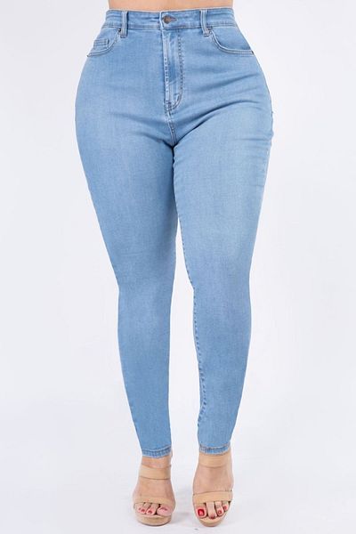 sinembutik Plus Size Light Blue Lycra Trousers