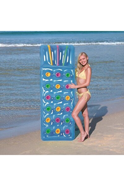 BESTWAY 188 Cm Bardaklı Deniz Yatak Şişme Mavi