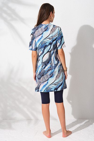Pierre Cardin Patterned Hijab Swimsuit - Half Sleeve, Model231912