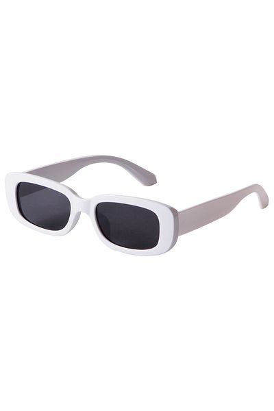 ModaLand Unisex White Square Rectangle Vintage Retro Sunglasses