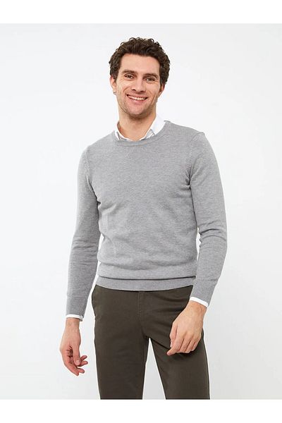 LC Waikiki Basic Crew Neck Long Sleeve Men's Knitwear Sweater