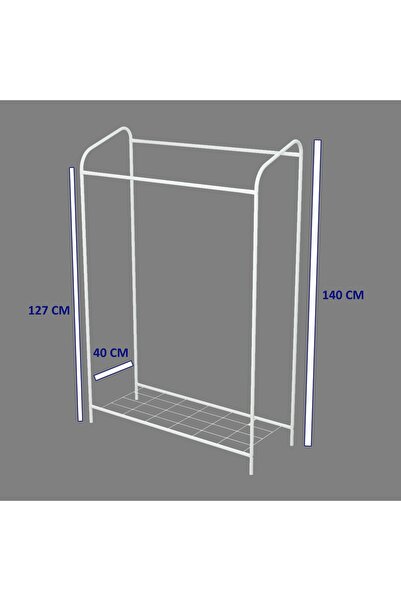 Metallica Concept Armin Çiftli Beyaz Konfeksiyon Askısı Butik Konsept Elbise Askılığı