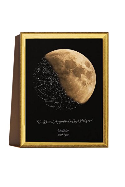 BNC DESIGN Kişiye Özel Yıldız Haritası Çerçeveli Gökyüzü Yıldız Haritası Doğum Günü Sevgiliye Hediye Tablo