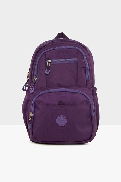 Bagmori Purple Women's Sitting Multi-Pocket Logo Parachute Backpack M000007913