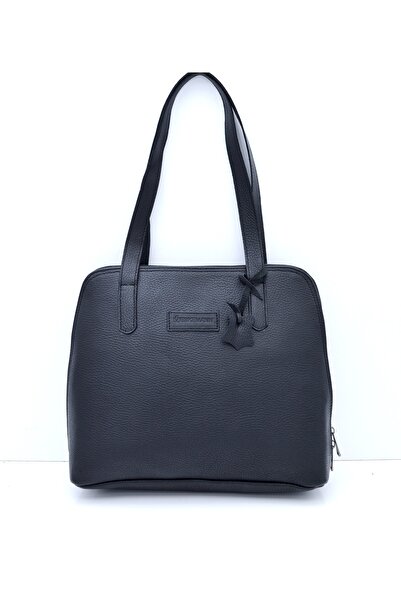 Veskemann Geantă de umăr Matilda neagră din piele naturală