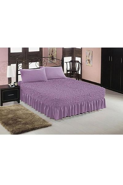 elgeyar Flexible Wrapped Fabric - Elastic Sheet Skirted Bedspread 1 Piece