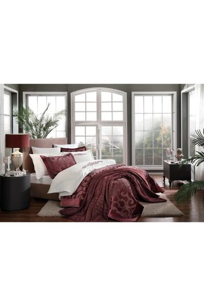 Taç Serilda Çift Kişilik Çeyiz Seti Bordo
