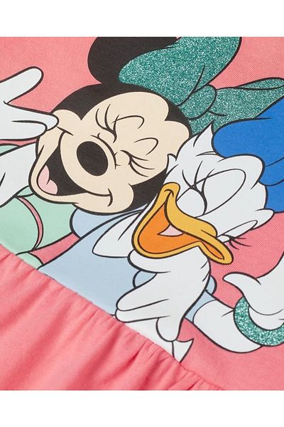 Pink Hippo Kids Rochie de sezon cu mânecă lungă imprimată Minniemouse și Daisy Duck pentru fete
