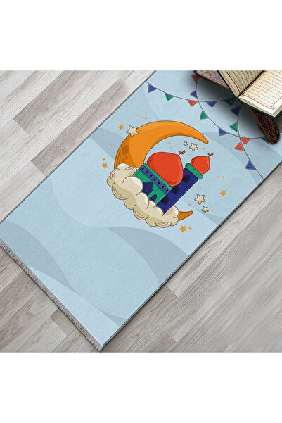 Evaşk Çocuk Seccadesi Namazlık Dokuma Halı Kaymaz Muslumana Seccade