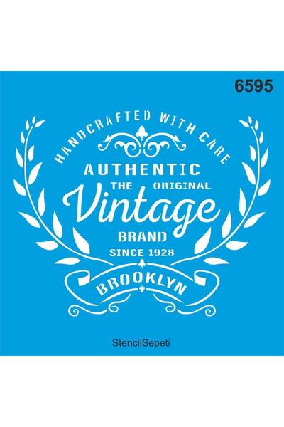 StencilSepeti Vintage Deseni - Stencil Boyama Şablonu - 40x40cm
