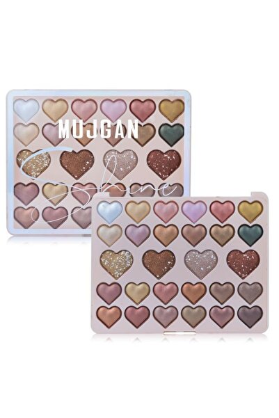 MUJGAN 28'li Sedefli Far Paleti Shine Kalp Model No:1