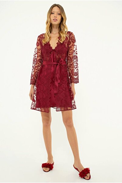 Pierre Cardin Kadın 6'lı Set Kaplı Güpürlü Saten Kısa