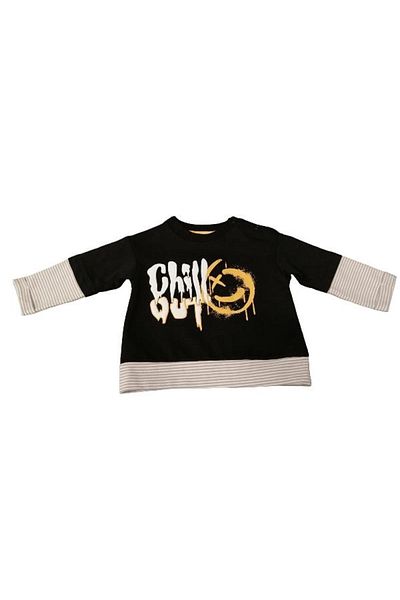 Çikoby Boy's Cotton Striped Sweatshirt with Snaps on the Shoulder