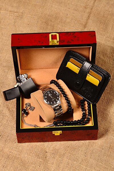 pierrose Gümüş Renk Metal Erkek Saat Seti