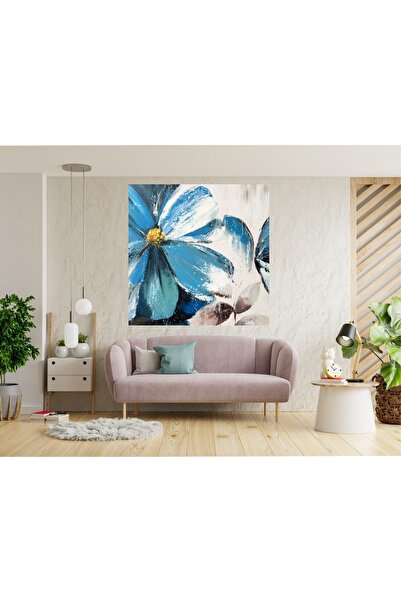 HDART Yağlı Boya Efekti Çiçek Kanvas Tablosu Tablo
