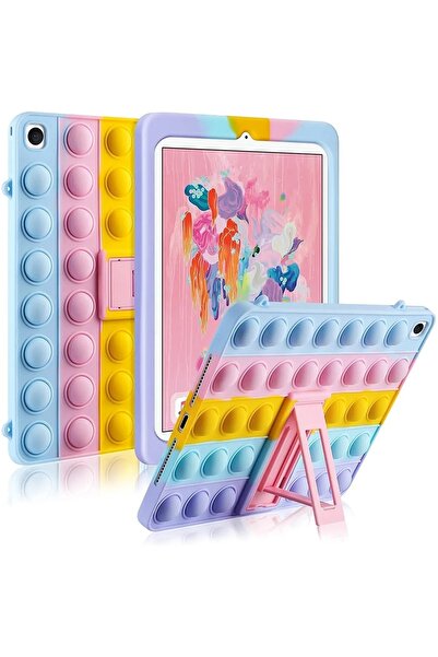 TEKNETSTORE iPad 11 Inch A16 2025 / 10. Generation 10.9 Case Kids Popit Fun Hanging Silicone Cover with Stand