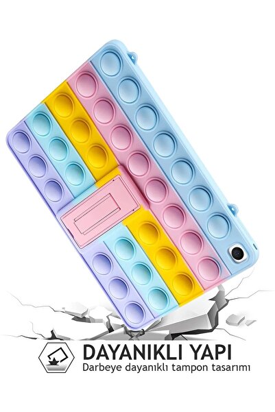 TEKNETSTORE iPad 11 Inch A16 2025 / 10. Generation 10.9 Case Kids Popit Fun Hanging Silicone Cover with Stand