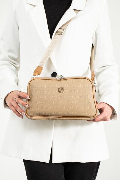 Just Polo Mink Women's Water Resistant Embossed Print 5 Compartment Postman S...