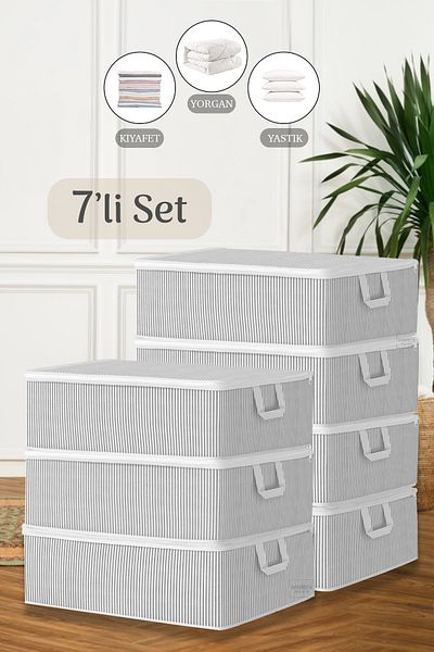 Meleni Home 7-Piece Sofa Bed Base Type Pillow Clothing Storage Bag - Under Base Organizer Bag 50 X 30 X 22 Cm