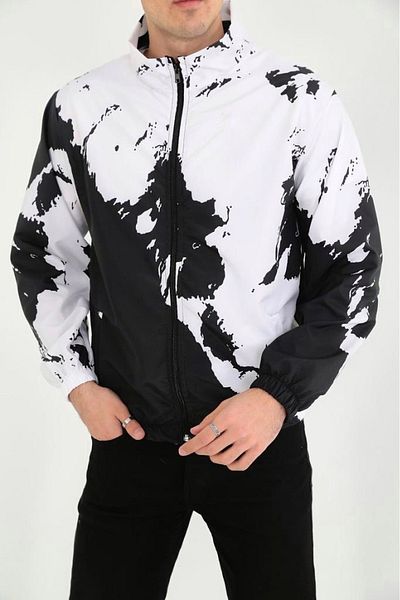Baycombine35 Unisex Raincoat Windbreaker Training Running Granite Printed Nk