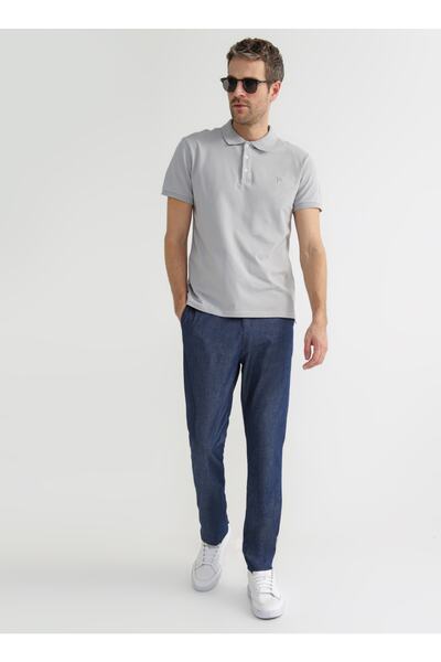 Fabrika Low Waist Narrow Leg Navy Blue Men's Chino Trousers Sahes
