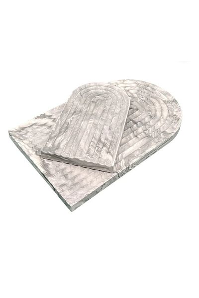 Trust Stone Marble Archade Series 2-Piece Decorative Concrete Presentation Tray and Serving Plate