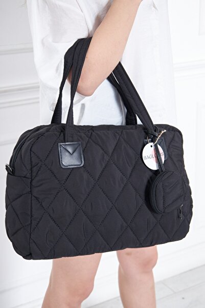BAGLOVİS Quilted Detailed Fabric Large Bag
