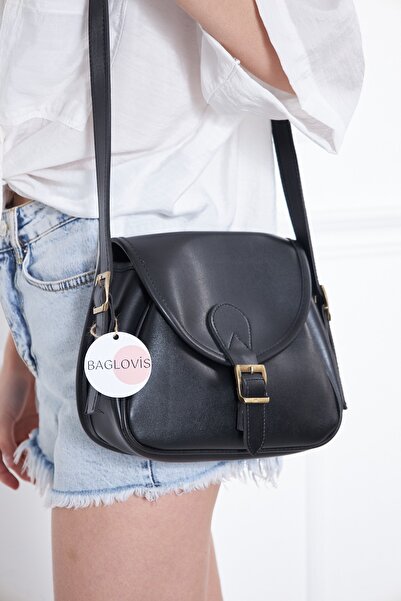 BAGLOVİS Ρετρό τσάντα με πόρπη με λεπτομέρεια
