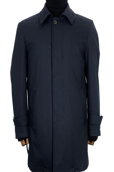 ŞAN GİYİM 3140 Men's Navy Blue Vest and Belted Waterproof Polyester Overcoat