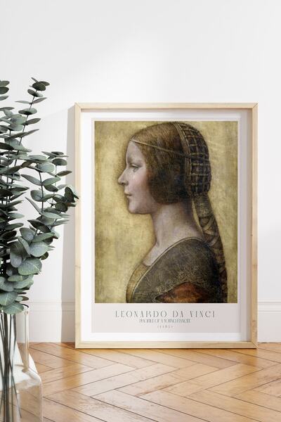 Varyant Leonardo Da Vıncı-la Bella Prıncıpessa Poster - Dekoratif Tablo - Çer...