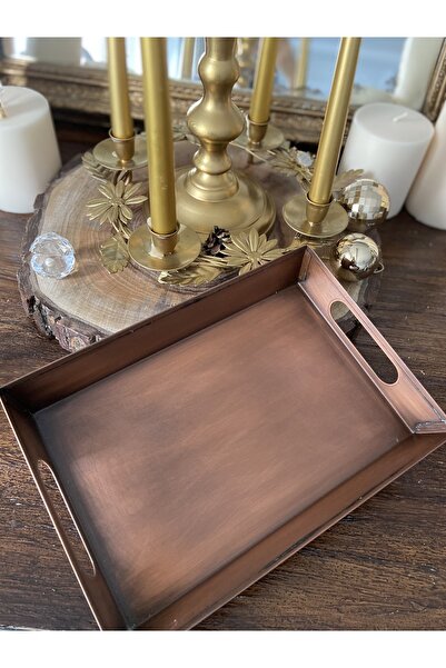 Handmadesign Galvanized Copper Plated - Rectangular Tray/Candle Holder Small