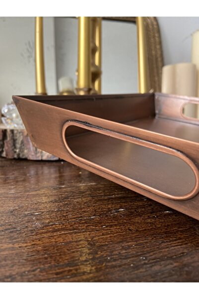 Handmadesign Galvanized Copper Plated - Rectangular Tray/Candle Holder Small