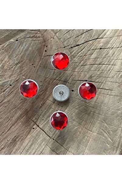 FBK Kırmızı Renk Taşlı Kabara Raptiye Kırmızı Koltuk Çivisi 16mm 10adet