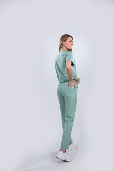 monotıp Soft Likralı Cerrahi Takım,hemşire Forması,unısex,takma Kol,limon Küfü