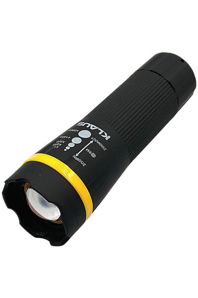 Klaus El Feneri Odaklamalı Aydınlatma Sarı Yan Çizgili Siyah