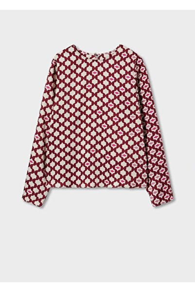 MANGO Woman Desenli Saten Bluz