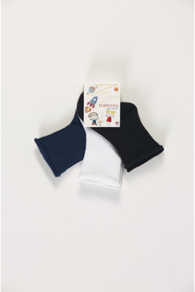 Forwena 3'lü Paket Bebek Renkli Pamuklu Lastiksiz Dikişsiz Bebek Soket Çorap ...