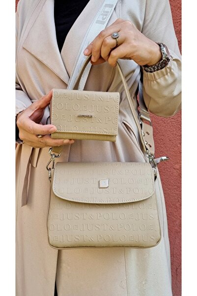 Just Polo مجموعة محفظة نسائية من Justpolo Mink مكونة من 4 أقسام