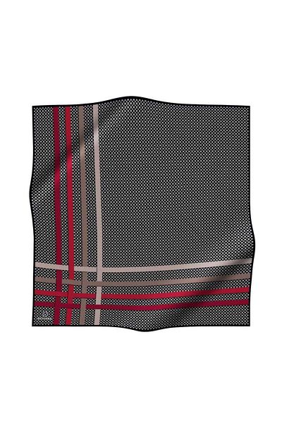 Vissona Γυναικείο Twill Silk Φουλάρι Μαύρο - Κόκκινο