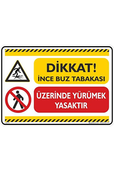 isgtabelam 15×20 سم/مركب فسفوري/انتبه! من يمشي على طبقة الجليد الرقيقة يُعاقب