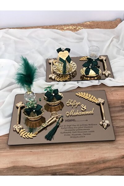 Masalsı Concept Süslü Söz Nişan Tepsisi Yüzük Yükselticiler Makas Damat Kahve...