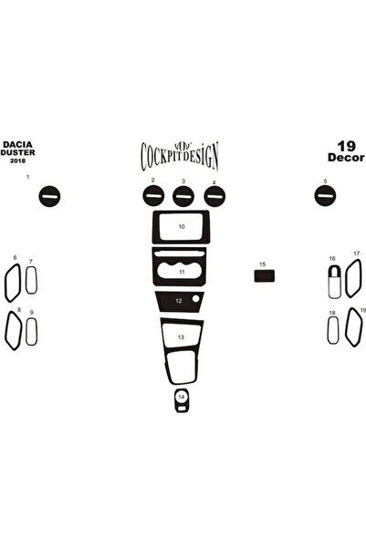 meriç cockpit design ميريتش ®   داسيا داستر توربيدو امامي مطلي اسود لامع 23 ق...