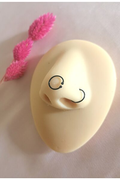 Bylin %100 925 Ayar Gümüş Top Uçlu Sıkıştırma Sahte/fake Halka Hızma, Piercing /-halka Çapı 6 Mm-1 Adet