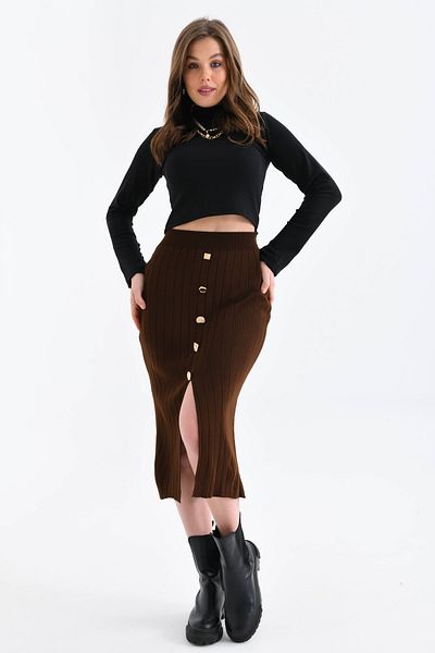 VOLT CLOTHİNG Дамска плетена пола с копчета
