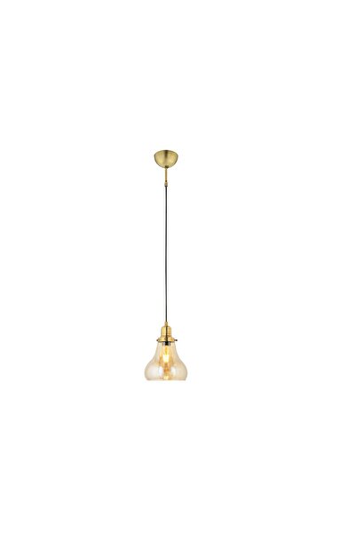 LampaLuce Cono Modern Sarkıt Salon Avizesi Tekli Sarı 20x70cm