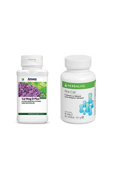 Amway Xtra-Cal Calcium Supplement 90 Tablets + Calcium Magnesium D Plus 180 Tablets