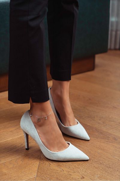 NİŞANTAŞI SHOES Melody Stone Wildleder-Stiletto mit spitzer Zehenpartie für Damen